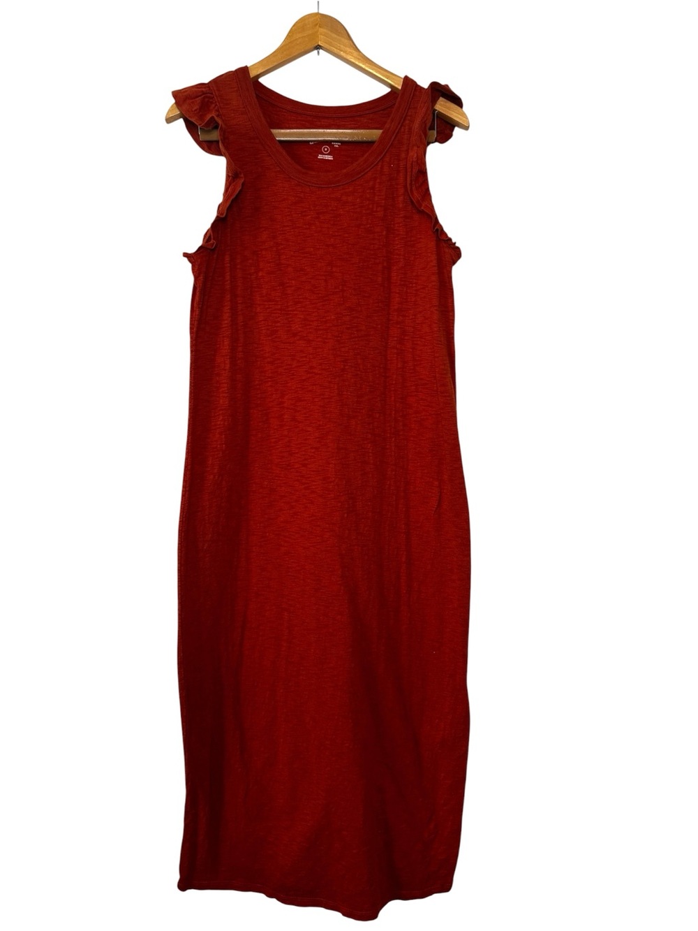 Universal Thread Womens Ruffle Sleeve Tank Dress Size M Rust Red Brown Vacation